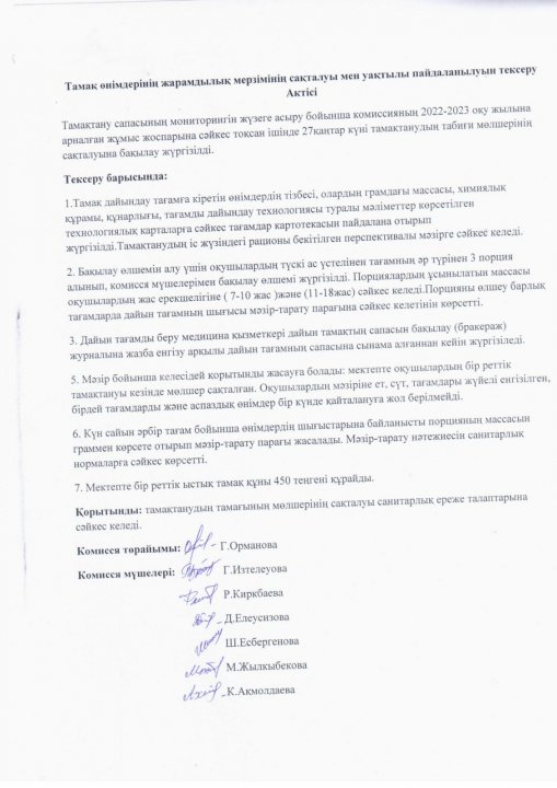 Тамақтану Актісі